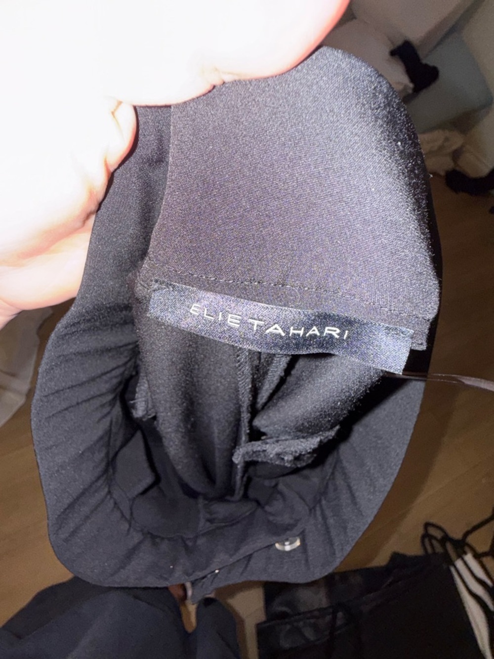 Elie Tahari Black Wide-Leg Trousers - Picture 2 of 3